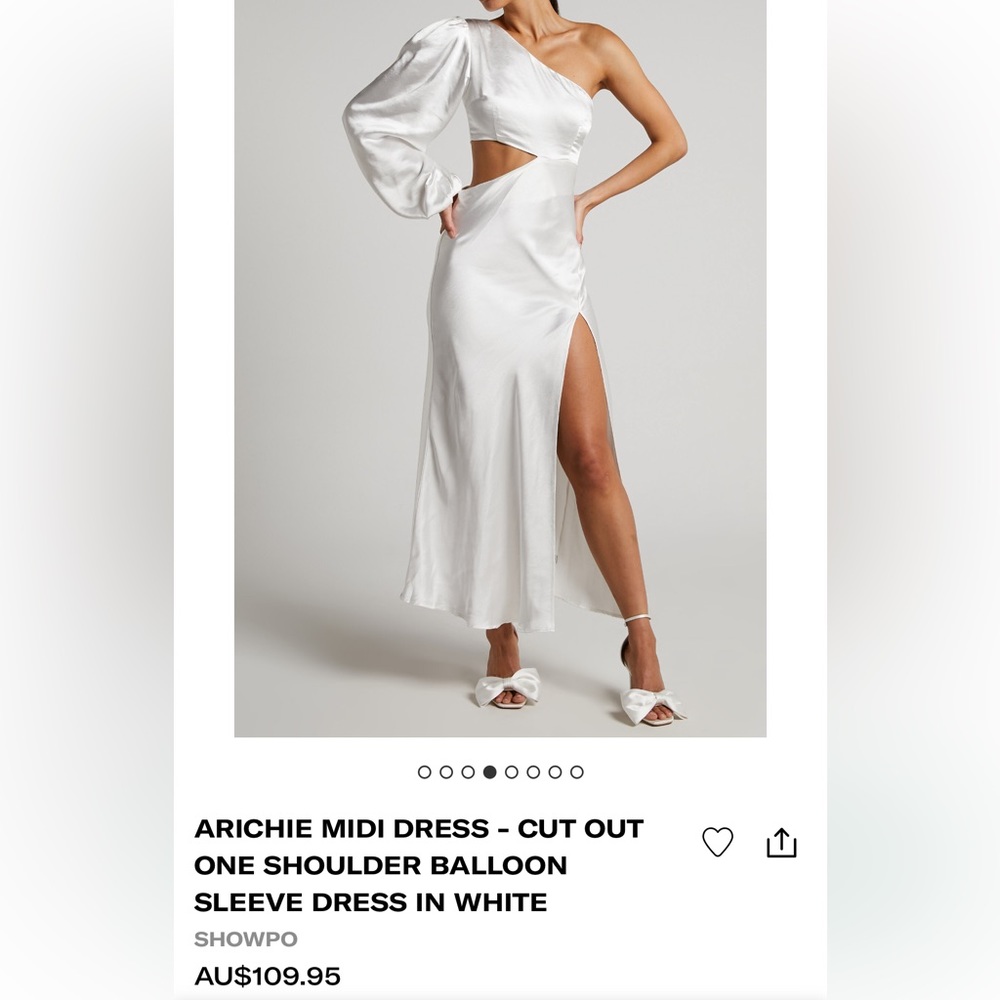 ShowPo - Arichie Midi Dress - Cut out one shoulder balloon sleeve dress